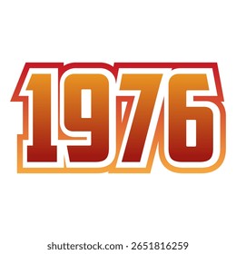 Vintage 1976 retro-style typography for T-shirts, stickers, posters