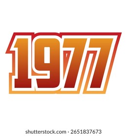 Tipografia estilo retro 1977 vintage para camisetas, adesivos, cartazes