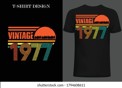 vintage 1977 t-shirt design. retro style vintage t-shirt design.