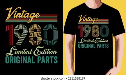 Vintage 1980 limited edition original parts T-shirt Design.