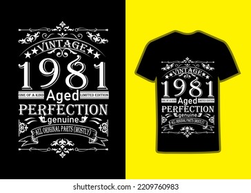 vintage 1981 tshirt design, posters, mugs, and more for the 1981 year, 1981 year design, 1981 typography design.