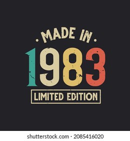 Vintage 1983 birthday, Made in 1983 Limited Edition