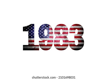 vintage 1983 united state of america flag
