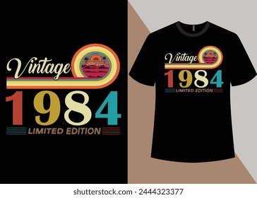 Vintage 1984 limited edition T-shirt, Birthday Gift T-shirt, Gift for Her.