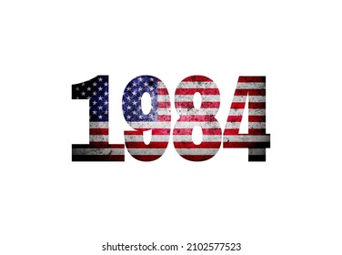 vintage 1984 united state of america flag 