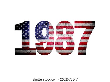 vintage 1987 united state of america flag 