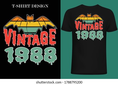 vintage 1988.Halloween vintage t-shirt design