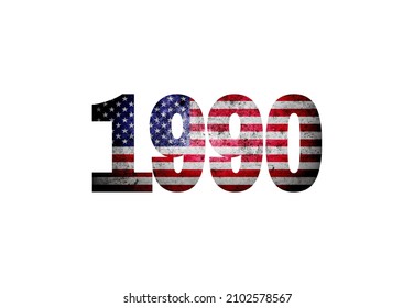 vintage 1990 united state of america flag