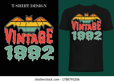 vintage 1992.Halloween vintage t-shirt design