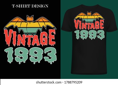 vintage 1993.Halloween vintage t-shirt design