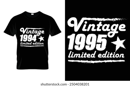 Vintage in 1995 limited edition Retro Vintage Birthday Graphic T-shirt Design