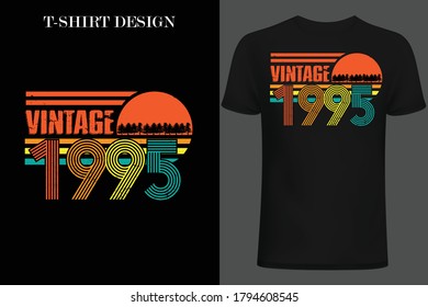 vintage 1995 t-shirt design. retro style vintage t-shirt design.