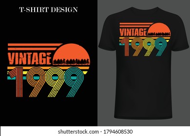 vintage 1999 t-shirt design. retro style vintage t-shirt design.