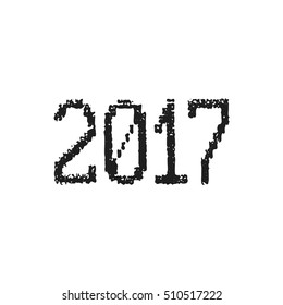 Vintage 2017 inscription on a white background isolated