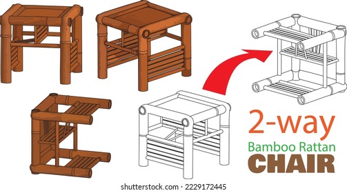 The vintage 2-Way Bamboo Rattan Chair for toddlers is commonly used in the 70's and earlier in Singapore. It's often used as a feeding chair too.