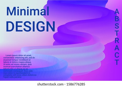 Vintage 3d badge with abstract 3d wave background. Graphic abstract background. Design modern vector business concept. Poster design.