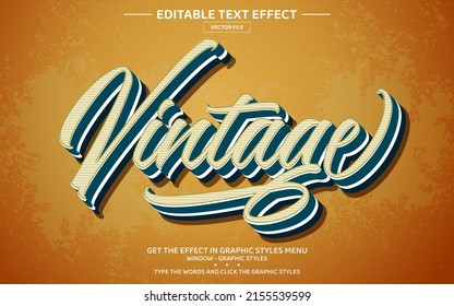 Vintage 3D Editable Text Effect Template