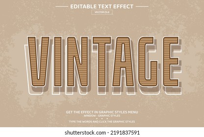 Vintage 3D Editable Text Effect Template