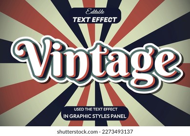 vintage 3d editable text effect