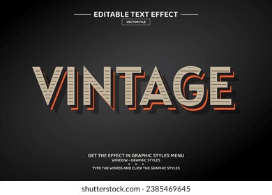 Plantilla de efecto de texto editable 3D de vintage