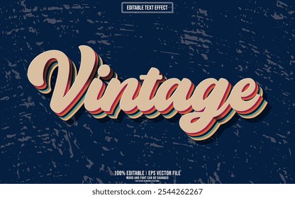 Vintage 3D editable text effect