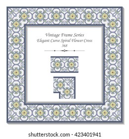 Vintage 3D frame 368 Elegant Curve Spiral Flower Cross