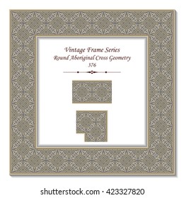 Vintage 3D frame 376 Round Aboriginal Cross Geometry