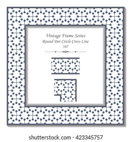 Vintage 3D frame 387 Round Dot Circle Cross Line