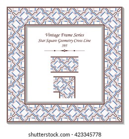 Vintage 3D frame 395 Star Square Geometry Cross Line