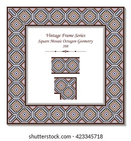 Vintage 3D frame 398 Square Mosaic Octagon Geometry
