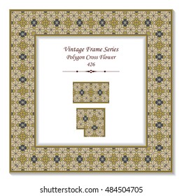 Vintage 3D frame 426 Polygon Cross Flower
