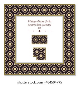 Vintage 3D frame 438 Square Check Geometry
