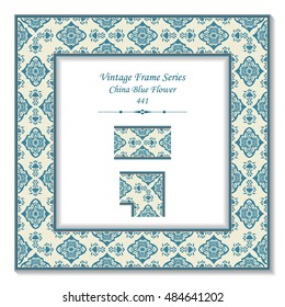 Vintage 3D frame 441 China Blue Flower
