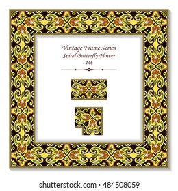 Vintage 3D frame 446 Spiral Butterfly Flower

