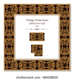 Vintage 3D frame 454 Spiral Cross Leaf
