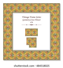 Vintage 3D frame 476 Geometry Cross Flower
