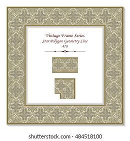 Vintage 3D frame 478 Star Polygon Geometry Line
