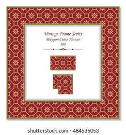 Vintage 3D frame 508 Polygon Cross Flower
