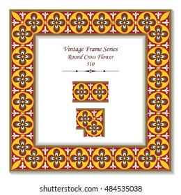 Vintage 3D frame 510 Round Cross Flower
