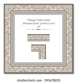 Vintage 3D frame - Aboriginal Spiral  Geometry Cross