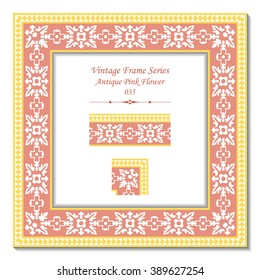 Vintage 3D frame - Antique Pink Flower