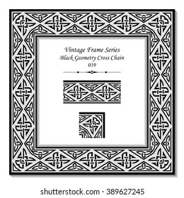 Vintage 3D frame - Black Geometry Cross Chain
