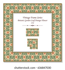 Vintage 3D frame Botanic Garden Leaf Orange Flower