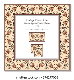 Vintage 3D frame - Brown Round Curve Flower