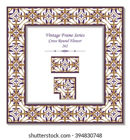 Vintage 3D frame - Cross Round Flower