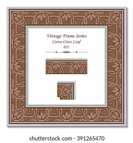 Vintage 3D frame - Curve Cross Leaf