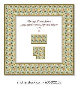 Vintage 3D frame Curve Spiral Vortex Leaf Vine Flower