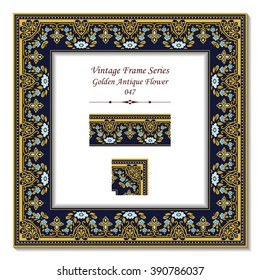 Vintage 3D frame - Golden Antique Flower

