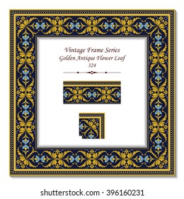 Vintage 3D frame - Golden Antique Flower Leaf