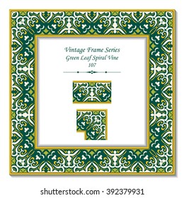 Vintage 3D frame - Green Leaf Spiral Vine